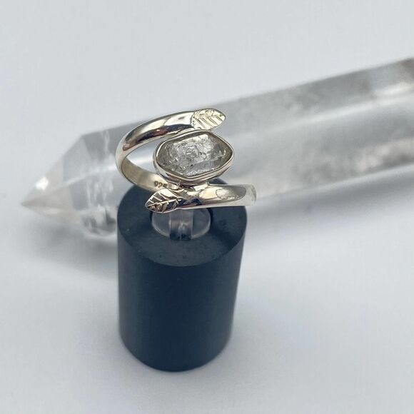 Natural Herkimer Diamond Sterling Silver Ring Size 7.5 - Picture 3 of 10